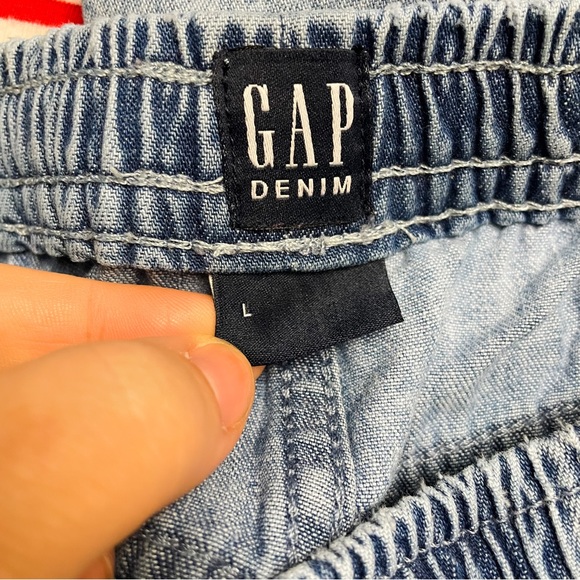 Gap Medium Wash Pull On Elastic Waist Denim Joggers Girls Size L 10 - Picture 6 of 8